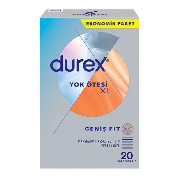 Durex XL Condoms - Extra Lubricated, Natural Rubber Latex for Enhanced Sensitivity - Safe Sex Products Durex XL Condoms for Enhanced Sensitivity Durex Kondom Yok Ötesi XL, XL condoms, extra lubricated condoms, natural rubber latex condoms, safe sex products, condoms for enhanced sensitivity, comfortable condoms, protection during intimacy, intimate experience enhancers, couples intimacy products