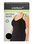 Lace Trim Women's Camisole 2-Pack in Black Size M