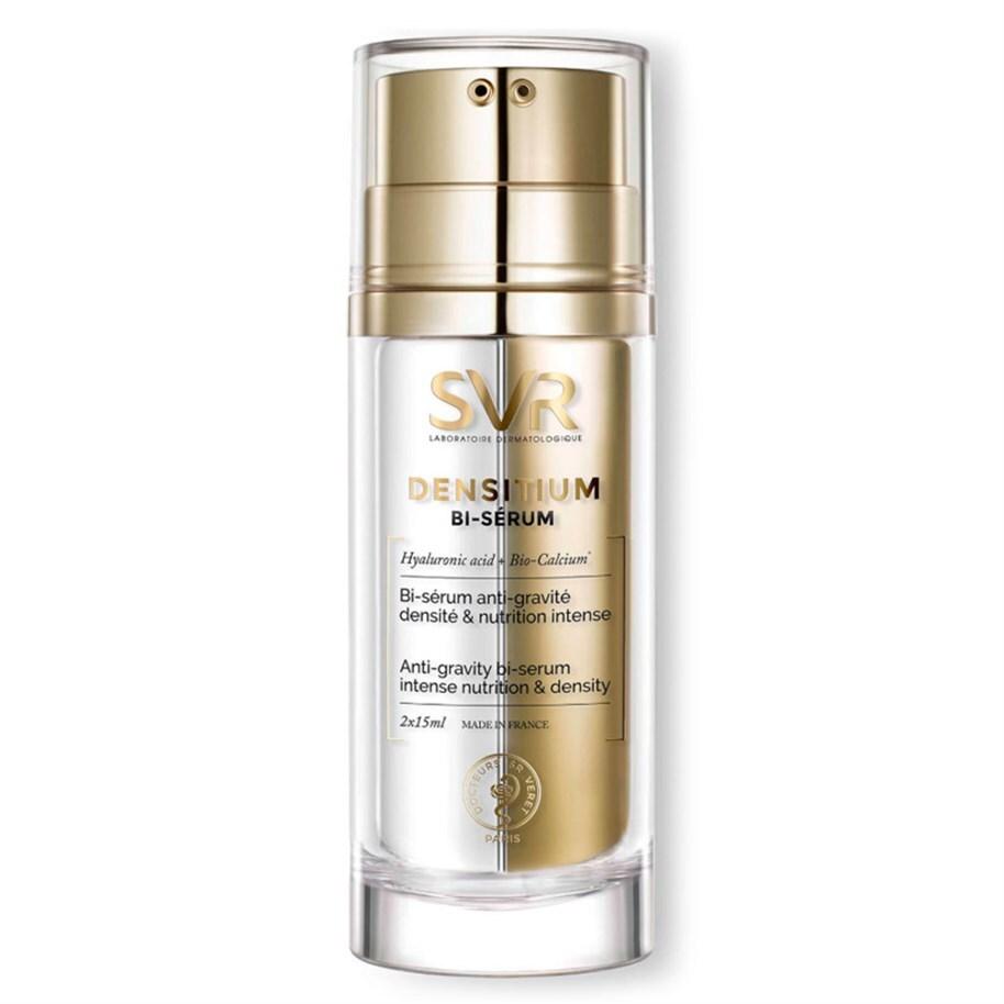 svr densitium bi-serum 30 ml packaging, application of svr densitium bi-serum on skin SVR Densitium Bi-Serum - Dual Action Anti-Aging | 30 ml SVR Densitium Bi-Serum 30 ml - Dual Action Anti-Aging Formula svr, densitium, bi-serum, anti-aging, hydration, mature-skin, skincare, facial-serum, glow-enhancer, ai-generated