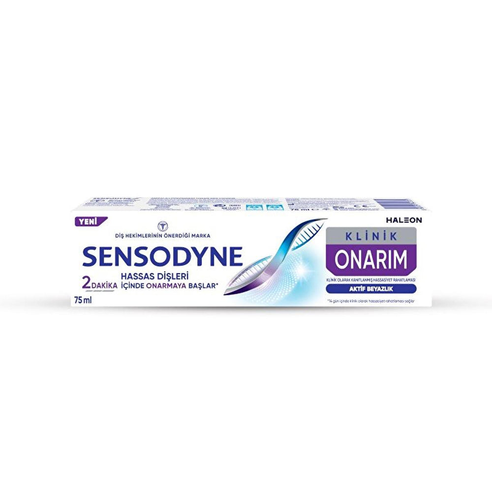 Sensodyne Sensitive Teeth Toothpaste - Klinik Onarım, Aktif Beyazlık, 2.54 fl oz - Toothpaste