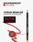 Flormar Waterproof Matte Lip Liner Pencil - Long Lasting, Highly Pigmented Formula - Lip Liner