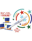 Carioca Magic Color Changing Marker Set (9 Colors + Magic White Pen) | Novelty Art Pens for Kids, Teens & Art Enthusiasts Carioca Magic Markers - Color Changing Fun for Kids! color changing markers, magic marker pens, art marker set, kids coloring markers, color changing art supplies, italian made markers, magink markers, novelty art pen, color transformation markers, markers, pens, coloring supplies, art supplies, kids art supplies, children markers, drawing pens, creative markers, school supplies, gifts f