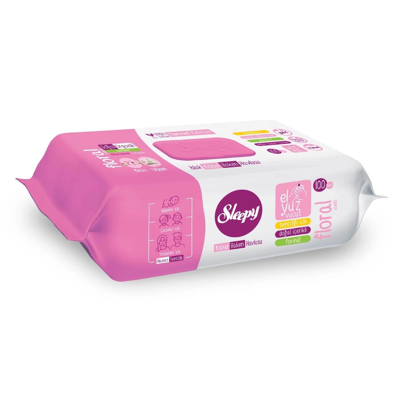 Sleepy Floral Personal Care Wet Wipes 100 Count