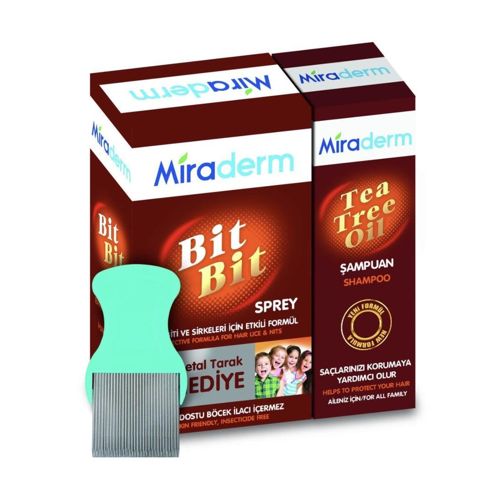 Miraderm Lice Treatment Set - Comprehensive Hair Care Solution for Lice Infestation Removal Miraderm Lice Treatment Set for Effective Removal Lice treatment set, Hair care for lice infestation, Lice removal kit, Anti-lice shampoo and spray, Steel comb for lice removal, Lice treatment, Lice removal, Hair care set, Lice solution, Family hair care, Lice prevention