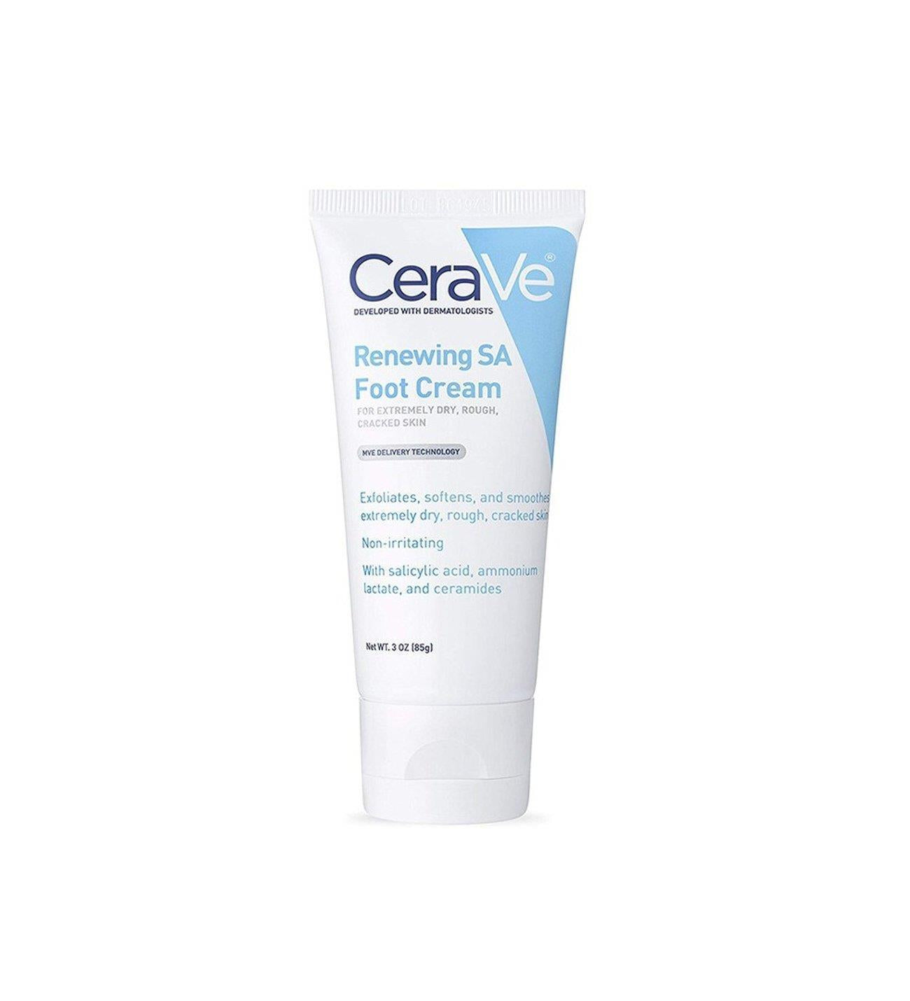 cerave renewing foot cream 88 ml, hydrating foot cream for dry skin, cerave foot cream packaging CeraVe Renewing Foot Cream - Moisturizing 88 ml CeraVe Renewing Foot Cream - 88 ml cerave, foot-cream, dry-skin, moisturizing, exfoliating, sensitive-skin, children-friendly, skin-repair, ai-generated, skincare