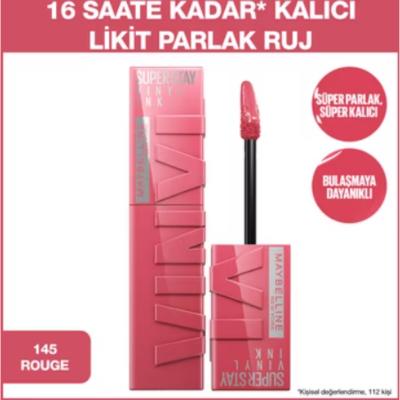 Maybelline Super Stay Vinyl Ink Liquid Lipstick - Long Lasting Lip Color with Vinyl Ink Finish, Rouge Shade 145 - view 2