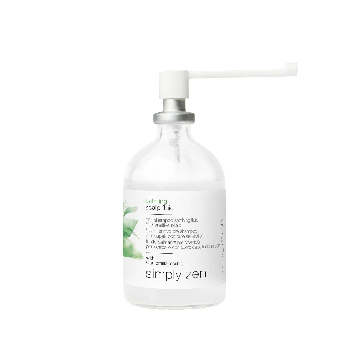 Simply Zen Calming Scalp Fluid - Soothe & Calm Sensitive Scalp, 3.38 fl oz Simply Zen Calming Scalp Fluid - Soothe Sensitive Scalp calming scalp fluid, soothing scalp lotion, Simply Zen hair care, scalp soothing products, hair lotion for sensitive scalp, natural hair care, scalp care products, sensitive scalp relief, itchy scalp solution, hair care for dry scalp