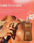 Hawaiian Tropic SPF 15 Dry Spray Tanning Oil: Protect & Bronze with Coconut & Aloe, Vegan & Cruelty-Free Sunscreen - Water Resistant Hawaiian Tropic SPF 15 Dry Oil: Bronze & Protect! Hawaiian Tropic SPF 15, dry spray tanning oil, sunscreen oil, coconut oil sunscreen, vegan sunscreen, cruelty-free sunscreen, water resistant sunscreen, bronzing sunscreen, sun protection oil, tanning oil, SPF 15, coconut oil, aloe vera, dry oil, water resistant, vegan, cruelty-free, recycled packaging, sun protection, tanning,