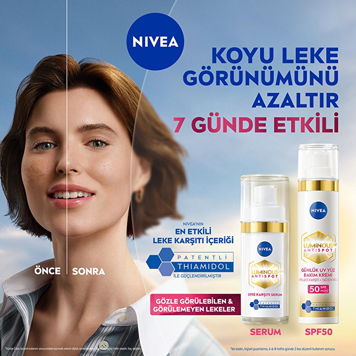 Nivea Luminous630 Dark Spot Reduction Face Cream - SPF50, Hyaluronic Acid - Brightening, Anti-Aging, & Sun Protection - 1.35 fl oz Nivea Luminous630: Dark Spot Cream & SPF50 | Brighter Skin Nivea Luminous630, dark spot cream, hyperpigmentation treatment, SPF50 face cream, anti-dark spot face cream, skin brightening cream, face cream for sensitive skin, Thiamidol cream, sun protection face cream, skin tone evening cream, facial cream, dark spot remover, hyperpigmentation, sun protection, anti-aging, skincare