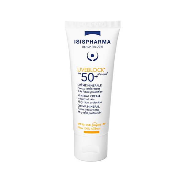 Isis Pharma Uveblock Mineral Sunscreen SPF50+ - High Protection, 100% Mineral Filters, Lightweight Isis Pharma Uveblock Mineral Sunscreen SPF50+ - High Protection Mineral Sunscreen, SPF50+, UVA/UVB protection, Isis Pharma Uveblock, Nano Titanium Dioxide, Skin Care, Sun Protection, Sensitive Skin, Lightweight Sunscreen, Outdoor Activities, Cosmetics
