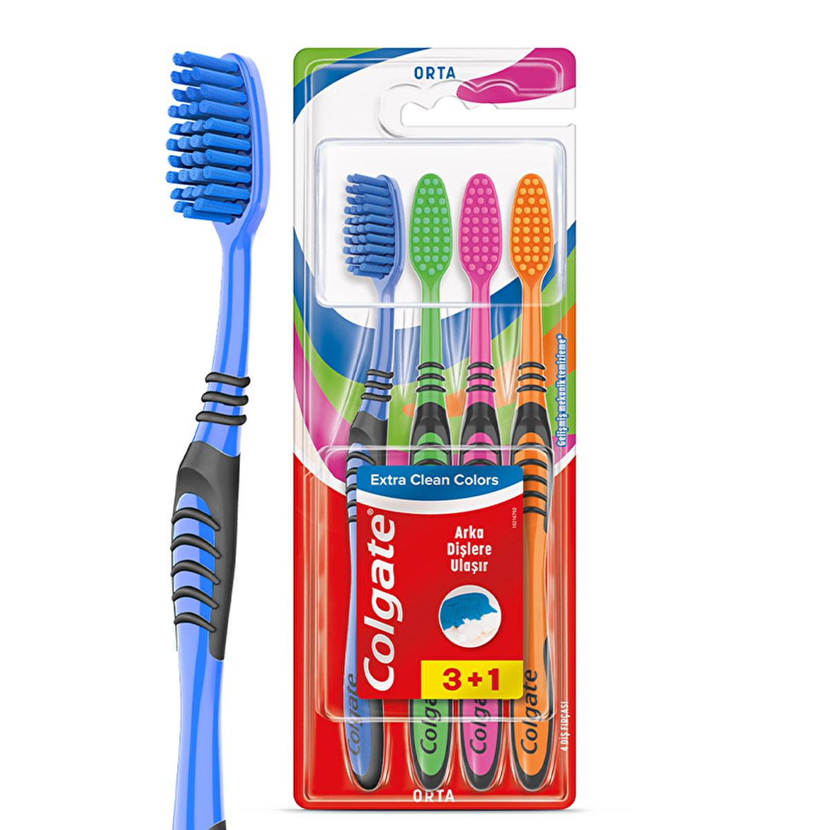 Colgate Manual Toothbrush with Tongue Cleaner - Extra Clean Colors for Effective Oral Hygiene Colgate Manual Toothbrush - Extra Clean Colors manual toothbrush, colorful toothbrush, toothbrush with tongue cleaner, Colgate toothbrush, oral hygiene products, oral hygiene, toothbrush, tooth cleaning, healthy gums, fresh breath, Colgate Extra Clean Colors