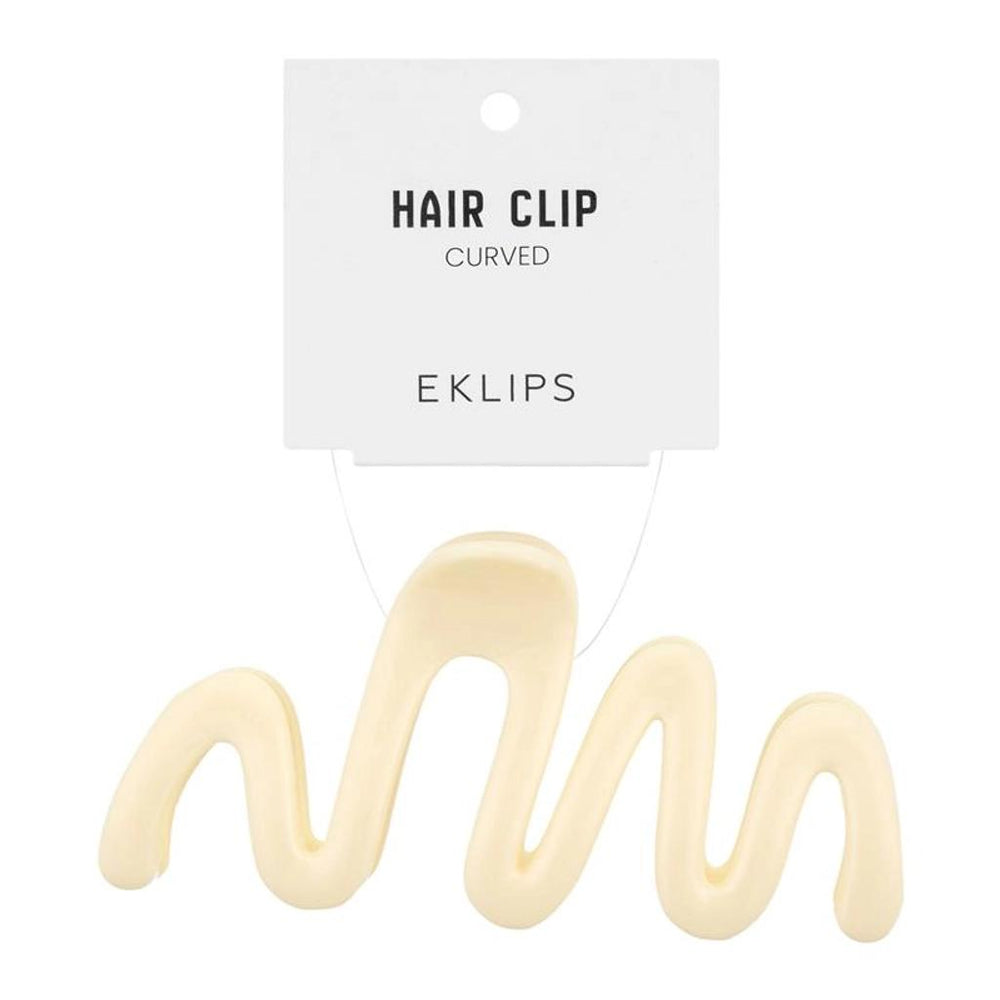 Eklips Curved White Claw Clip for Secure Hair Styling
