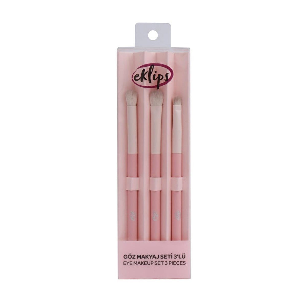 Eklips 3-Piece Makeup Brush Set for Flawless Eye Makeup - Eye Shadow, Shading, and Blending Brushes for - Eyeshadow