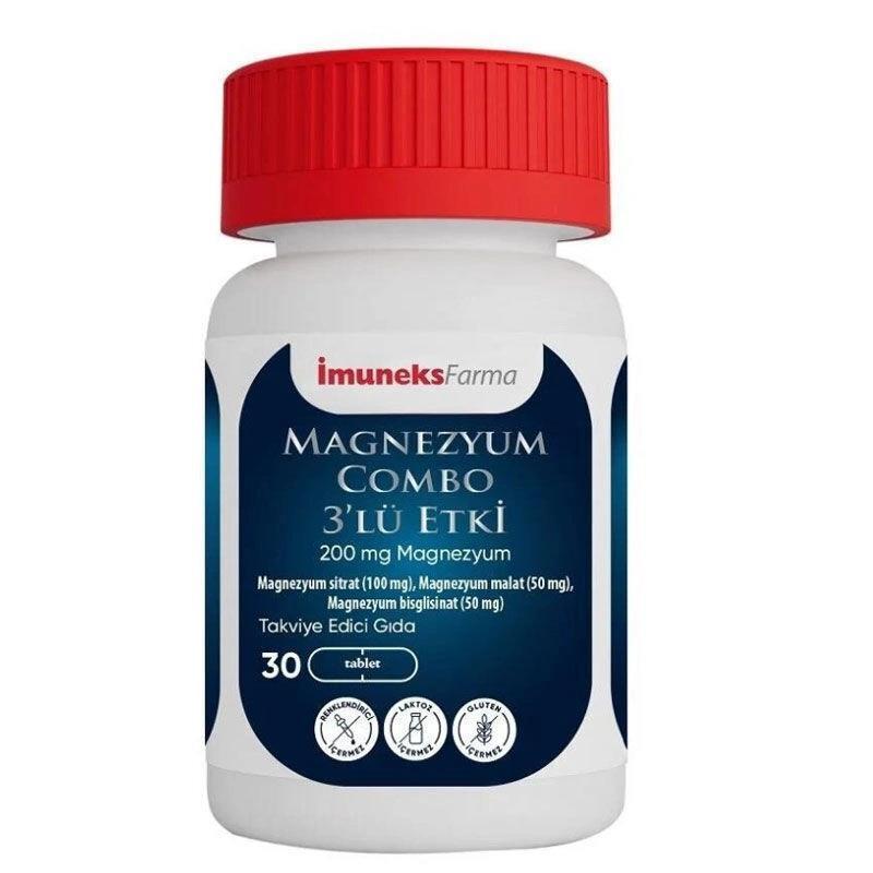 Imuneks Magnesium Supplement Combo - 30 Tablets for Overall Health & Wellness - Vitamin & Supplement