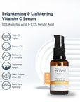 The Purest Solutions Vita-C Serum - 10% Vitamin C Anti-Aging Brightening Serum with Hyaluronic Acid and Ferulic Acid Vita-C Serum - Anti-Aging Brightening with Vitamin C & Hyaluronic Acid Vitamin C Serum, Anti-aging skincare, Brightening serum, Hyaluronic Acid serum, Ascorbic Acid skincare, Skincare routine, Anti-wrinkle serum, Brightening skincare, Radiant skin, Glowing complexion, Anti-aging products, Skincare essentials