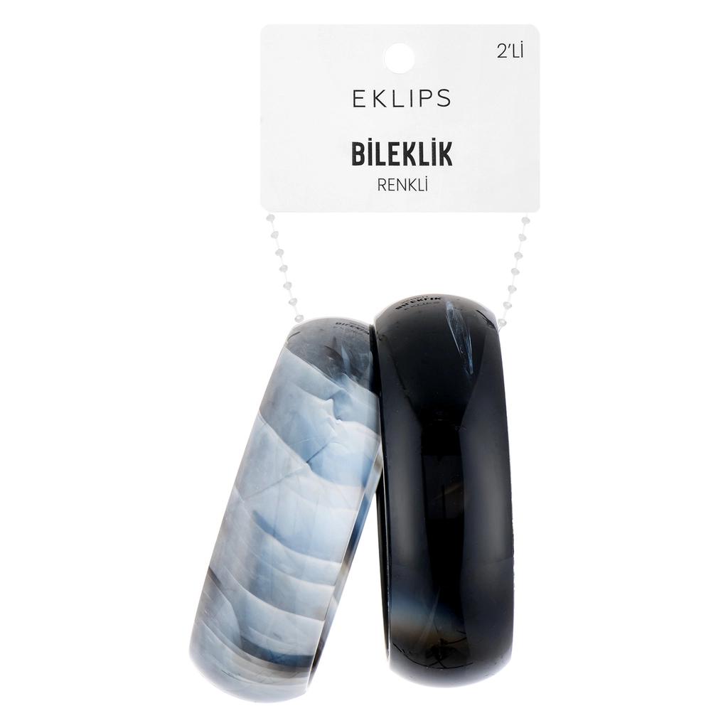 Eklips Black &amp; Grey Bracelet Set Stylish Wrist Accessories 2-Pack