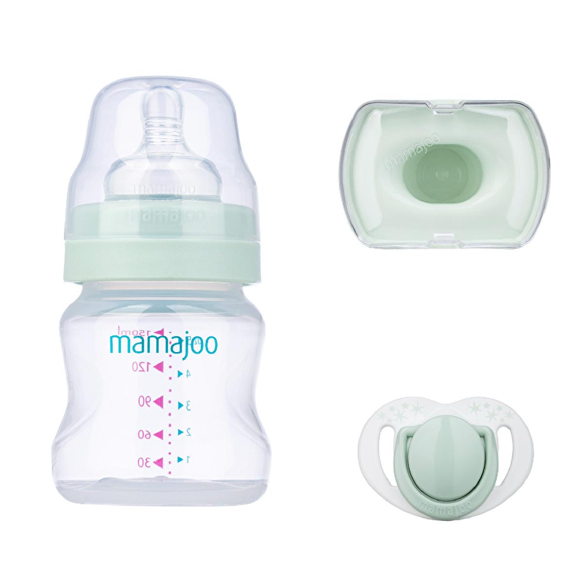 Mamajoo Baby Gift Set - Newborn Essentials with BPA-free Bottle, Orthodontic Pacifier &amp; Storage Case Mamajoo Newborn Gift Set - BPA-free Bottle &amp; Pacifier Baby Gift Set, Newborn Essentials, BPA-free Baby Products, Orthodontic Pacifier, Anti-colic Baby Bottle, Mamajoo, Baby Bottle, Pacifier Storage Case, New Parents Gift, Baby Care