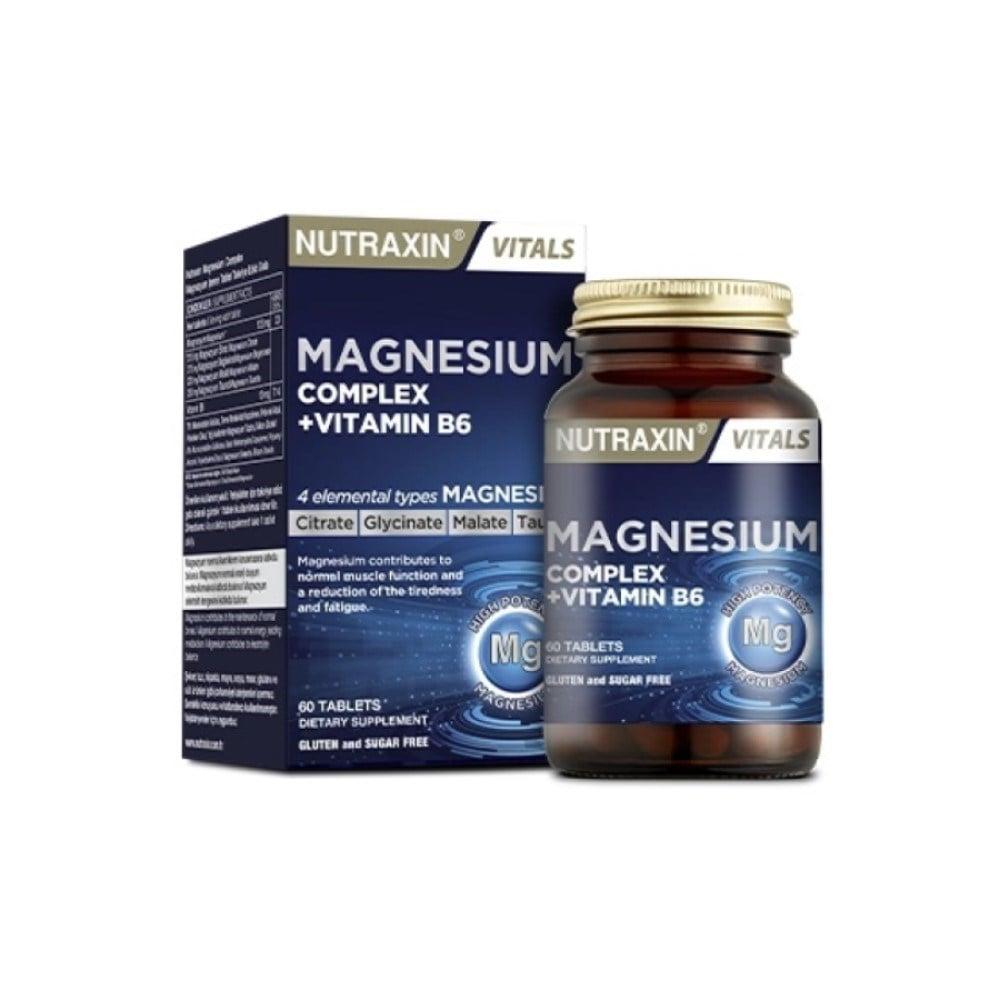 nutraxin magnesium complex dietary supplement tablets, close up of nutraxin magnesium complex ingredients, nutraxin magnesium complex packaging Nutraxin Magnesium Complex - Dietary Supplement | 60 Tablets Nutraxin Magnesium Complex - 60 Tablets nutraxin, magnesium-complex, dietary-supplement, vitamin-b6, adults, vegetarians, health-supplement, electrolyte-balance, energy-metabolism, ai-generated