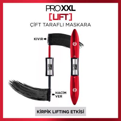 loreal paris pro xxl lift mascara front view, loreal paris pro xxl lift mascara brush, before and after using loreal mascara Loreal Paris Pro XXL Lift Mascara - Double-Sided | Volumizing Loreal Paris Pro XXL Lift Mascara - Double Effect loreal-paris, mascara, double-sided, volumizing, lifting, beauty, makeup, pro-keratin, fiber-brush, ai-generated