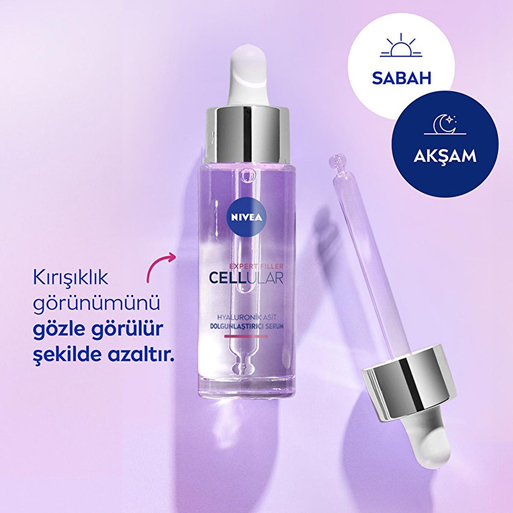 NIVEA Anti-Aging Facial Serum - Cellular Expert Filler Hyaluronic Acid Plumping Serum for Wrinkles, Hydration, and - view 6