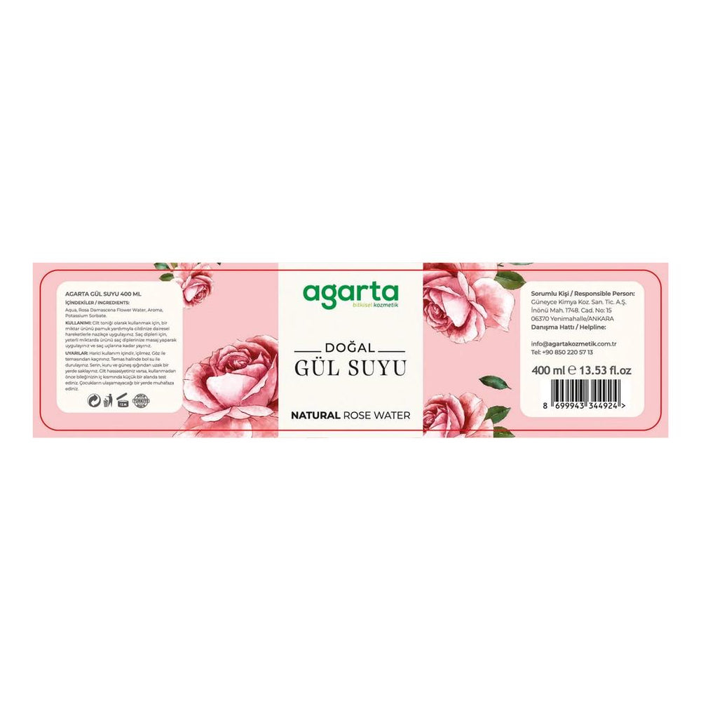 Agarta Natural Rose Water Hydrating Face Toner 400 ml