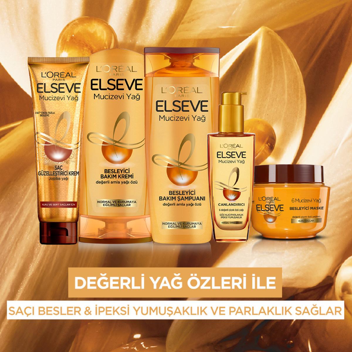 Loreal Paris Elseve Mucizevi Yağ Besleyici Bakım Kremi - Nourishing Hair Cream with Amla Oil for Softness &amp; Shine Loreal Paris Elseve Hair Cream for Soft &amp; Shiny Hair Loreal Paris Elseve, Hair care cream, Amla oil hair treatment, Nourishing hair cream, Softening hair product, Hair nourishment, Soft hair, Shiny hair, Easy combing, Normal hair care, Dry hair care, Hair care routine, Hair health, Amla oil benefits