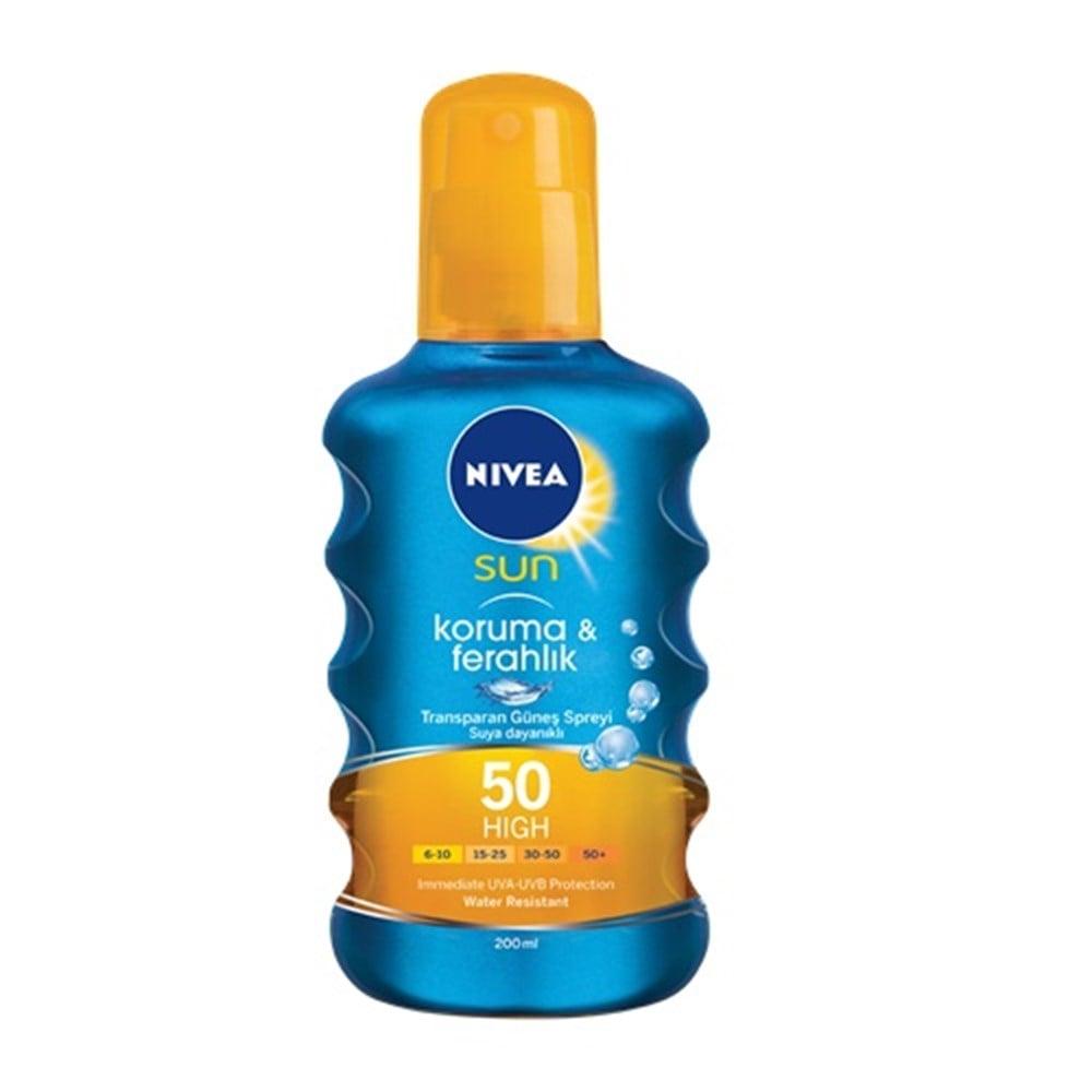 Nivea Sun Protection SPF 50 Sunscreen Spray - Transparent, Non-Greasy, Refreshing Sun Protection for Face and Body Nivea SPF 50 Sunscreen Spray - Transparent &amp; Non-Greasy Nivea Sun Protection, SPF 50 sunscreen spray, Transparent sunscreen, Non-greasy sun protection, Refreshing sun spray, Sunscreen for outdoor activities, Face and body sunscreen, Quick absorbing sunscreen, Easy application sunscreen, Sun protection for active lifestyles