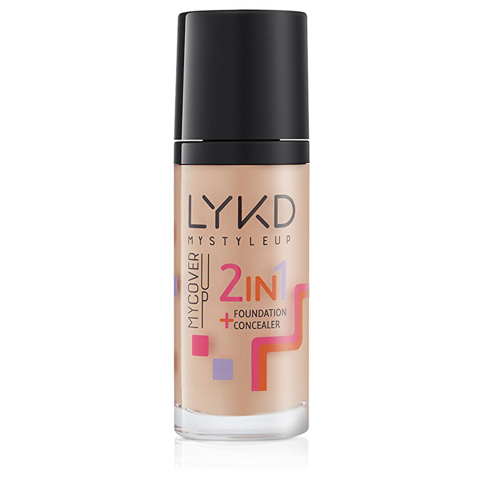 LYKD 2 in 1 Foundation Makeup - Natural Beige, Long-Lasting, Nourishing with Honey and Vitamin C - view 3