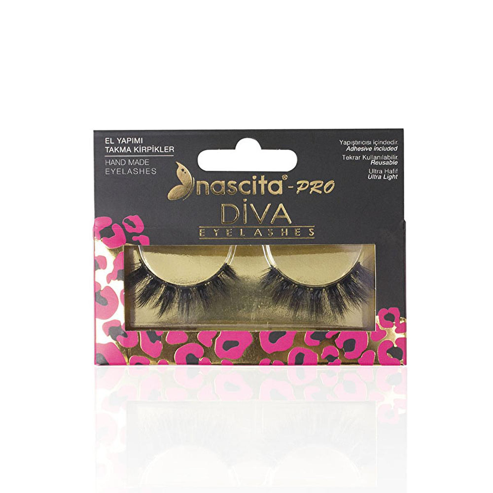 Nascita Diva False Eyelashes S 118 - 3D, Handmade, Black Lashes for Dramatic Eye Enhancement - Hair Accessories