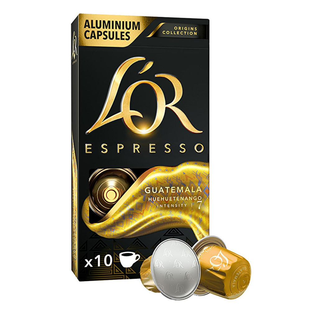 L'OR Guatemala Coffee Capsules: Nespresso Compatible, Recyclable & Rainforest Alliance Certified - Rich Cocoa & Dried Fruit Flavors L'OR Guatemala Coffee Capsules: Nespresso Compatible & Cocoa Flavor L'OR coffee capsules, Guatemala capsule coffee, Nespresso compatible capsules, Recyclable coffee capsules, Rainforest Alliance coffee, Cocoa flavored coffee, Dried fruit coffee notes, Premium coffee capsules, Coffee lover gift, Coffee capsules, Espresso capsules, Gourmet coffee, Sustainable coffee, Ethical coff
