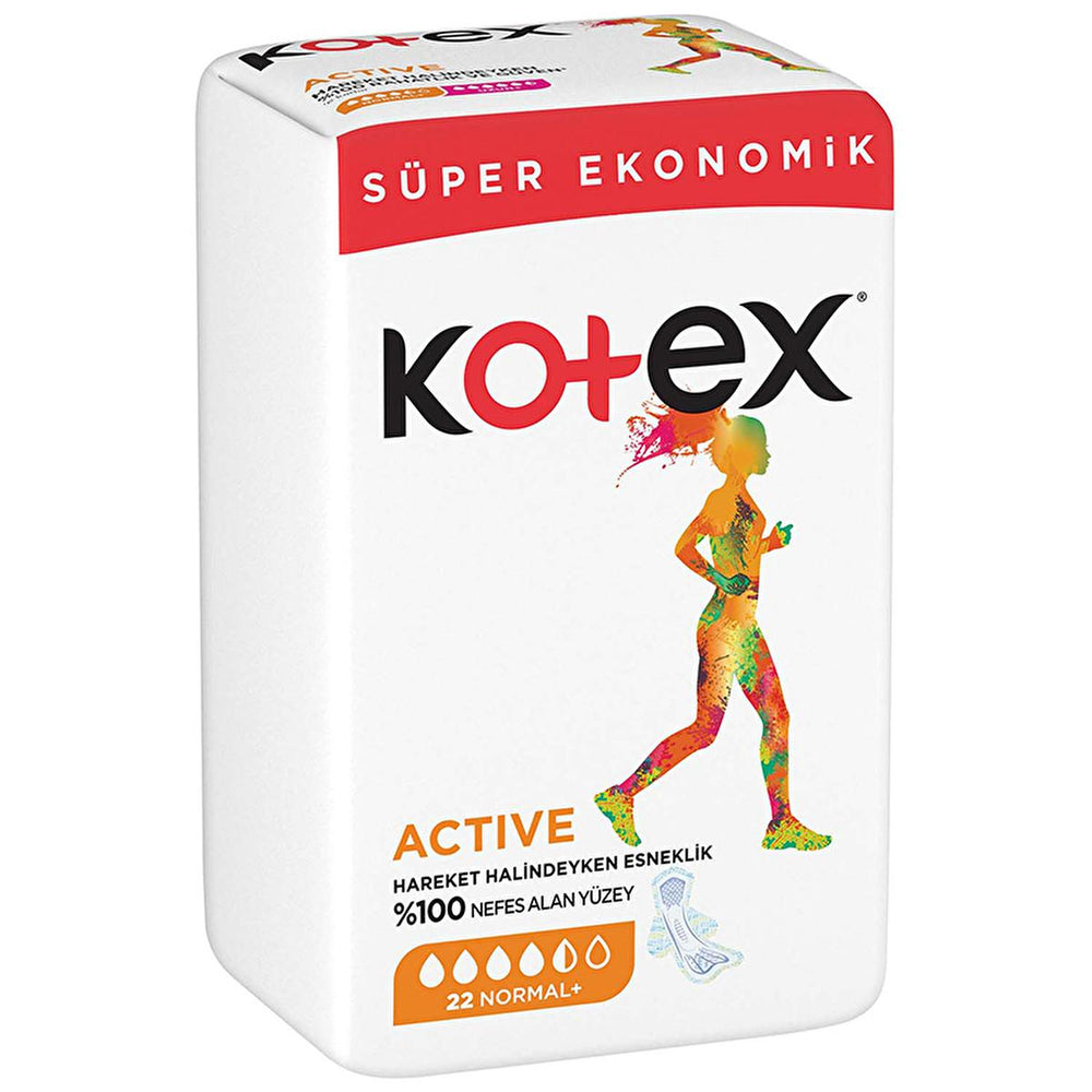 Kotex Sanitary Pads for Active Women - Rapid Absorption, Flexfit Design, 22 Count - view 2
