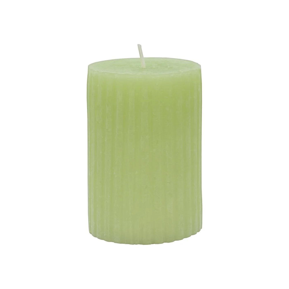 Rubin Licht Rustic Ribbed Green Candle for Cozy Home Decor