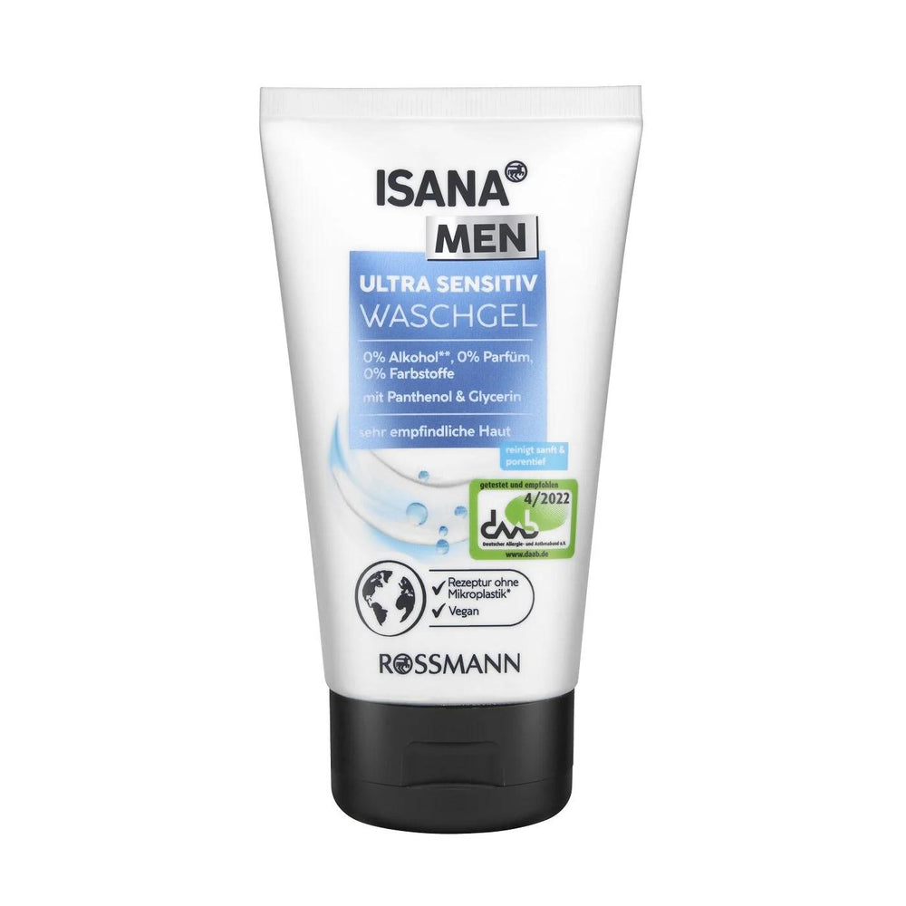 Isana Men Ultra Sensitive Face Wash Gel 150 ml