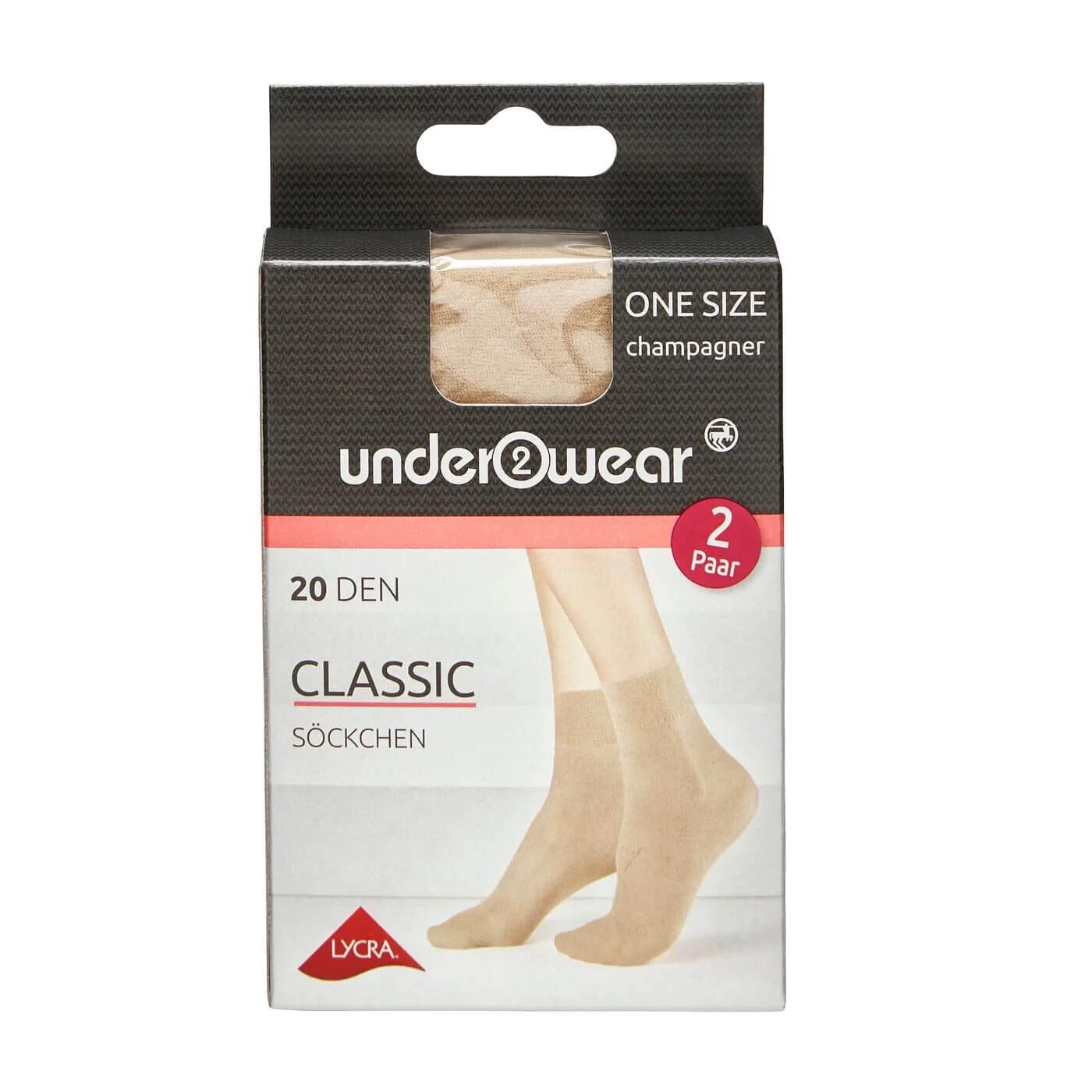 Underwear 20 Denier Champagne Ankle Socks - One Size
