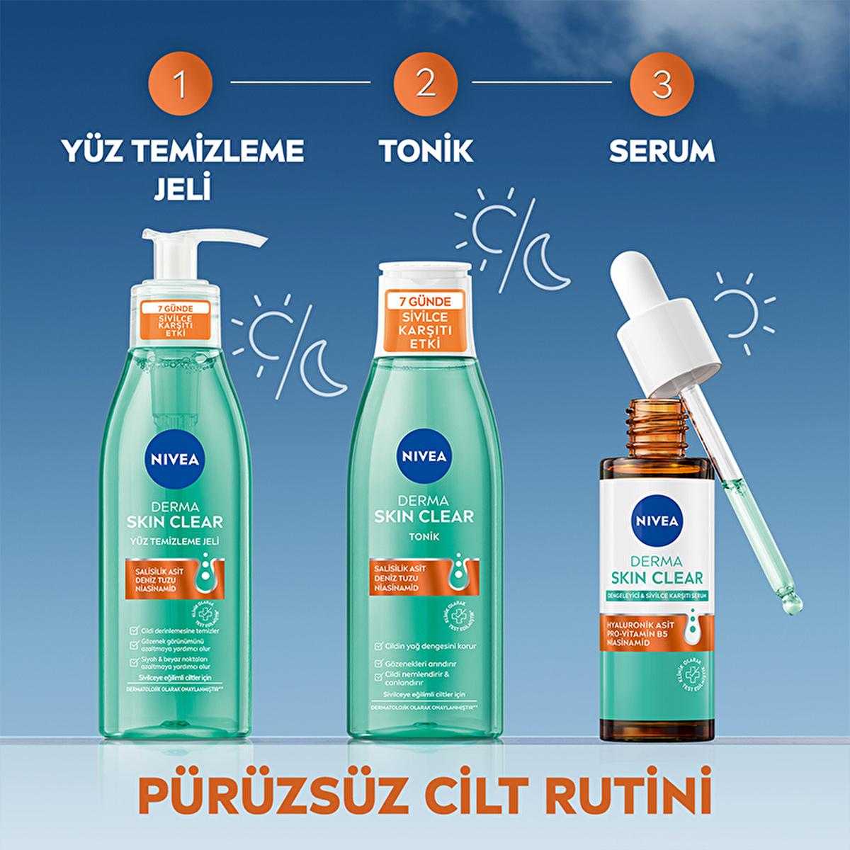 nivea derma skin clear acne serum 30 ml, nivea acne control serum application, nivea derma skin clear ingredients Nivea Derma Skin Clear Dengeleyici ve Sivilce Karşıtı Serum - Acne Control for Oily and Combination Skin | 30 ml Nivea Derma Skin Clear Acne Serum - 30 ml nivea, acne-serum, skincare, oil-control, skin-renewal, fragrance-free, niacinamide, pro-vitamin-b5, hyaluronic-acid, ai-generated