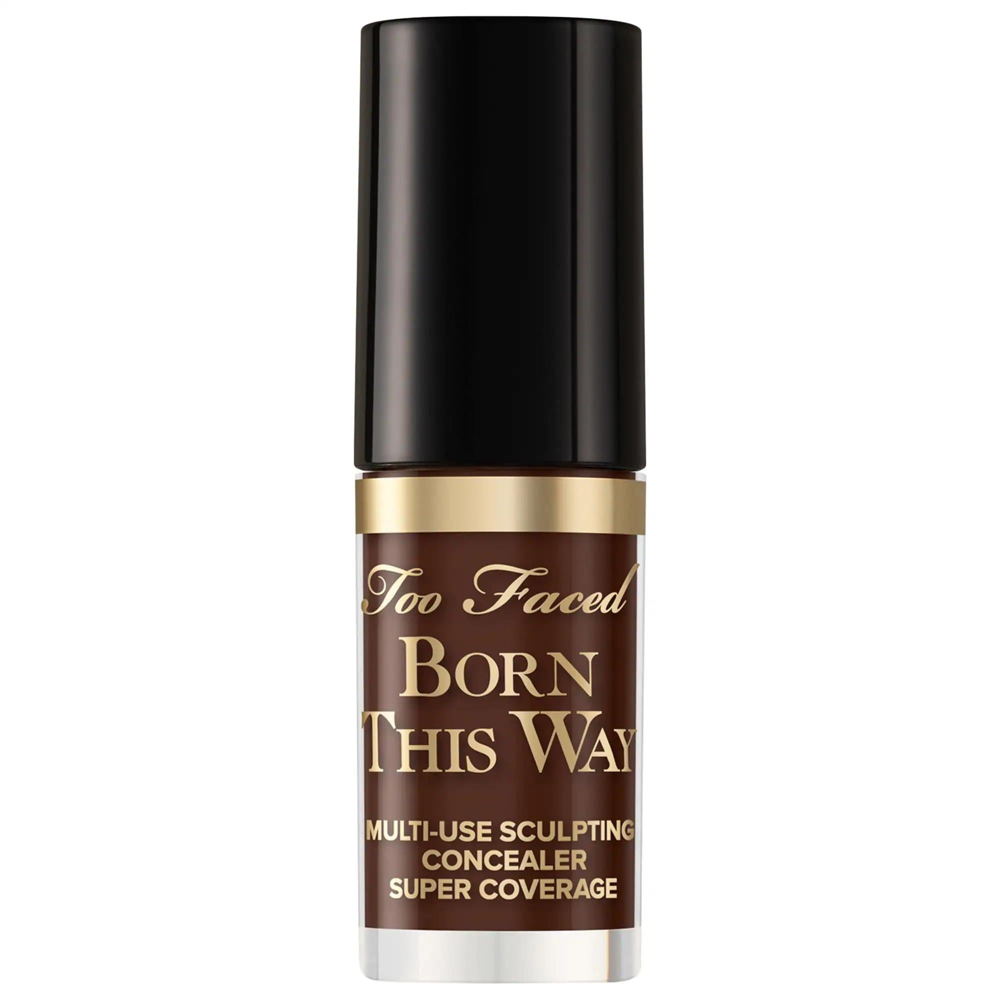 Too Faced Mini Born This Way: Super Coverage Multi-Use Concealer - Full Coverage, Natural Finish, Vegan, Hydrating Concealer Too Faced Born This Way Concealer: Full Coverage, Natural Finish full coverage concealer, natural finish concealer, vegan concealer, cruelty-free concealer, hydrating concealer, long-wearing concealer, Born This Way concealer, multi-use concealer, contour concealer, highlighting concealer, concealer, full coverage makeup, natural makeup, vegan makeup, cruelty-free makeup, hydrating ma