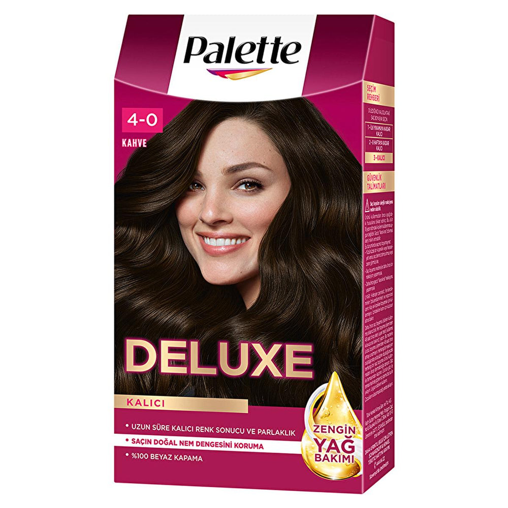 Palette Deluxe Saç Boyası 4-0 Kahve - Long-Lasting Hair Dye for Vibrant Color - Hair Dye