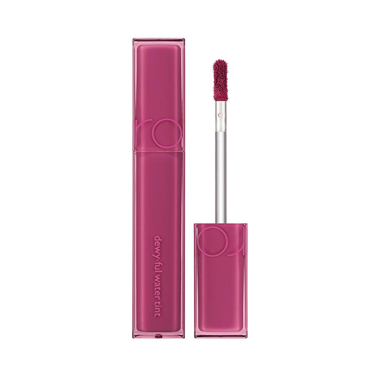 rom&nd dewy ful water tint berry divine lip gloss, water tint packaging, swatch of rom&nd dewy ful water tint, model wearing rom&nd dewy lip tint rom&nd Dewy Ful Water Tint - Berry Divine Lip Gloss for Women & Teens rom&nd Dewy Ful Water Tint - Berry Divine Lip Gloss romand, dewy-ful-water-tint, lip-gloss, berry-divine, makeup, women, teenagers, cosmetics, hydrating-lip-product, ai-generated