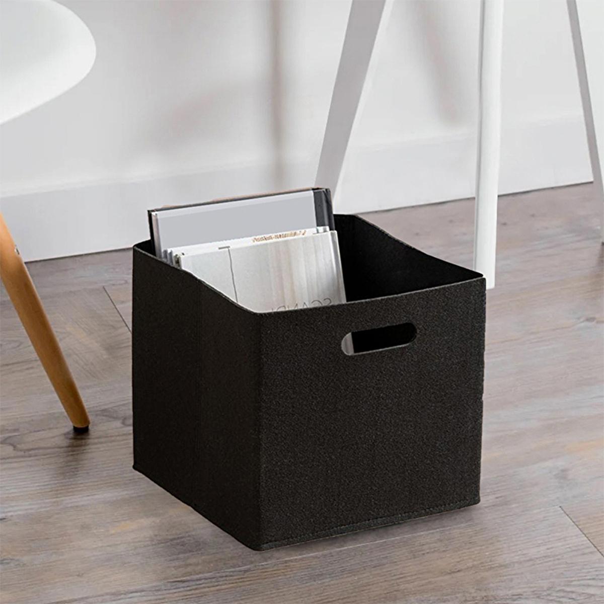 Homing - Multi-Purpose Felt Storage Basket with Handle, Collapsible Closet Organizer, 9.45 x 9.45 x 9.45 inches Felt Storage Basket - Collapsible Closet Organizer felt storage basket, closet organizer, multi-purpose storage, home organization products, collapsible storage basket, storage solution, home decor, organization products, felt basket, storage basket with handle