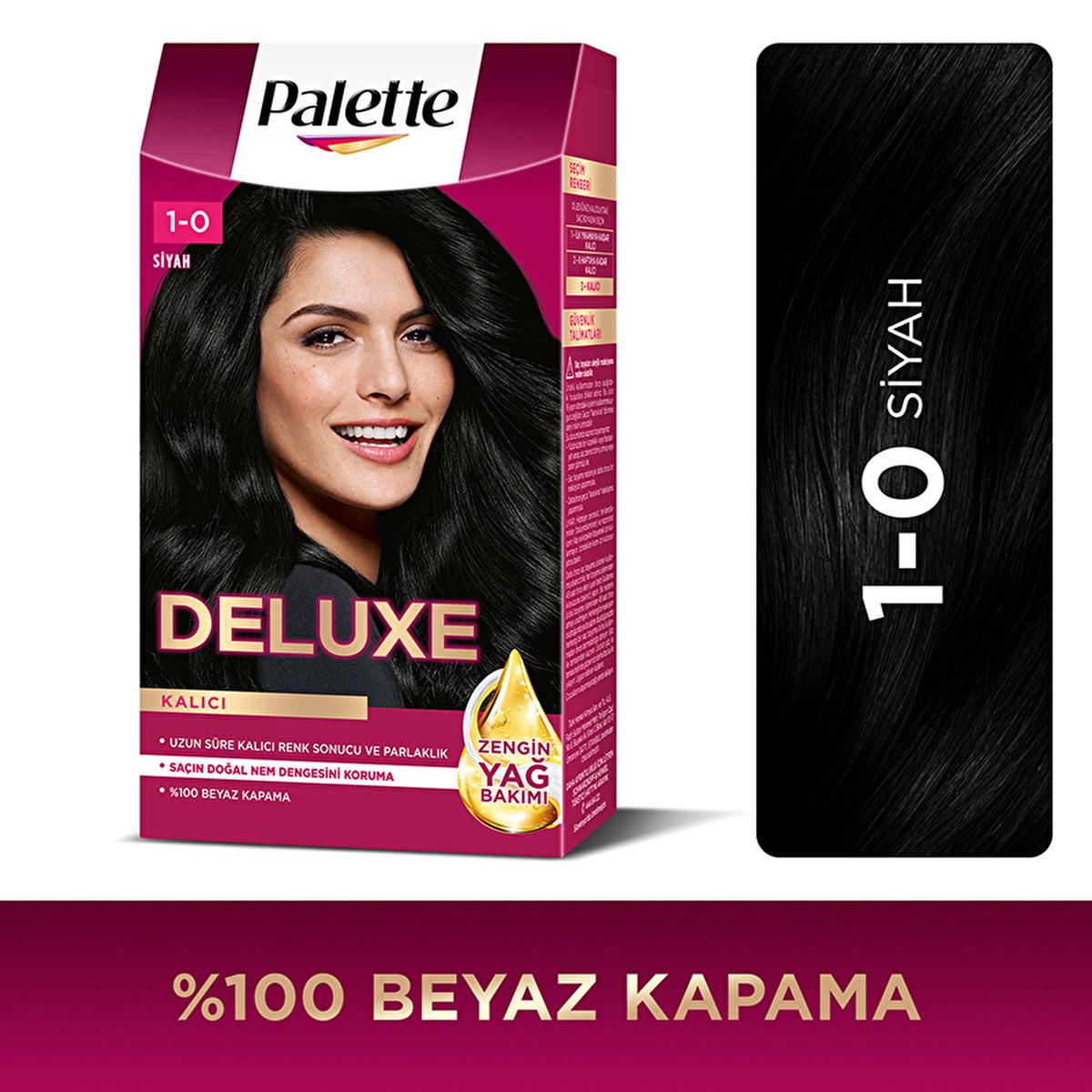 Palette Deluxe: Intense Black Hair Dye 1-0 - Long Lasting Color, Deep Conditioning with Micro Oils, At-Home Permanent Hair Coloring Palette Deluxe Black Hair Dye: Long Lasting Color &amp; Shine black hair dye, permanent black hair color, long lasting black hair dye, hair dye with micro oils, Palette Deluxe black, 1-0 black hair dye, hair coloring, at-home hair color, black hair, permanent hair color, hair color, hair dye, micro oils, deep conditioning, long-lasting color, vibrant color, intense black, at home h