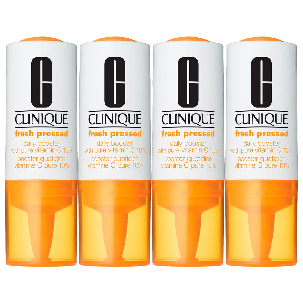 Clinique Fresh Pressed Daily Booster with Pure Vitamin C 10% - Brightening Serum for Dark Spots, Uneven Skin Tone, & Fine Lines Clinique Vitamin C Serum: Brighten Skin & Reduce Dark Spots Vitamin C serum, Brightening serum, Uneven skin tone treatment, Dark spot corrector, Fine line reducer, Daily Vitamin C booster, Paraben free serum, Phthalate free serum, Vitamin C skincare, Lightweight Vitamin C serum, serum, Brightening, Uneven skin tone, Dark spots, Fine lines, Daily booster, Paraben-free, Phthalate-fre