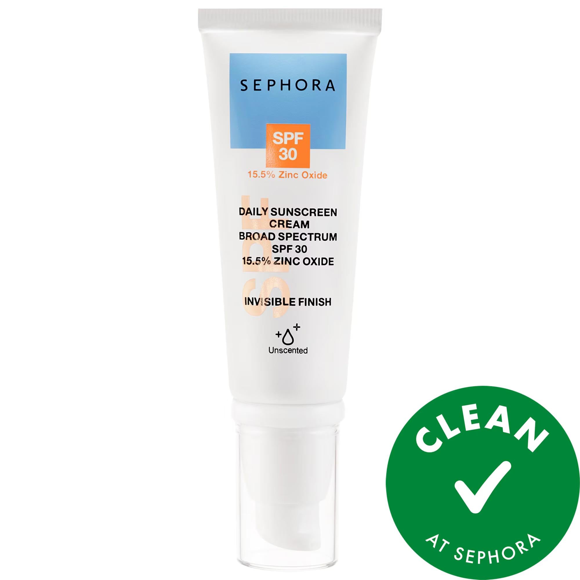 SEPHORA COLLECTION Daily Mineral Sunscreen Cream SPF 30 - Broad-Spectrum Protection, Hydrating, Vegan Formula Daily Mineral Sunscreen Cream SPF 30 - Vegan &amp; Hydrating mineral sunscreen, SPF 30, vegan skincare, broad-spectrum sun protection, zinc oxide sunscreen, daily sunscreen, face sunscreen, skincare, clean skincare, cruelty-free, paraben-free, sulfate-free, hydrating sunscreen, lightweight sunscreen, makeup base, sensitive skin friendly