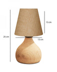 Homing Vowen Natural Wood Table Lamp Shade with Fabric - Eco-Friendly Rustic Home Decor - view 3