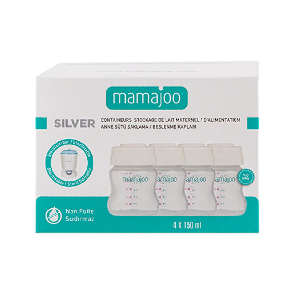 Mamajoo Baby Food Storage Containers - 4-Pack BPA-Free Breast Milk Storage Containers with Measurement Markings & Reusable Design Mamajoo BPA-Free Breast Milk Storage Containers breast milk storage containers, baby food storage, BPA-free storage containers, reusable baby storage, safe baby feeding accessories, baby feeding, baby care, baby products, parenting essentials, nursery accessories