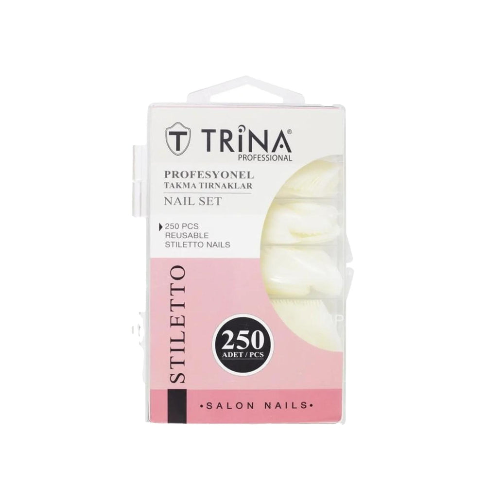 Trina Stiletto False Nails - 250 Pieces, Artificial Nail Enhancements for Fashionable Nail Art Trina Stiletto False Nails - 250 Pieces False nails, Stiletto nails, Trina nails, Artificial nail enhancements, Nail beauty products, Nail art, Fashion nails, Cosmetic nails, Beauty enhancements, Nail care, Nail solutions, Nail fashion