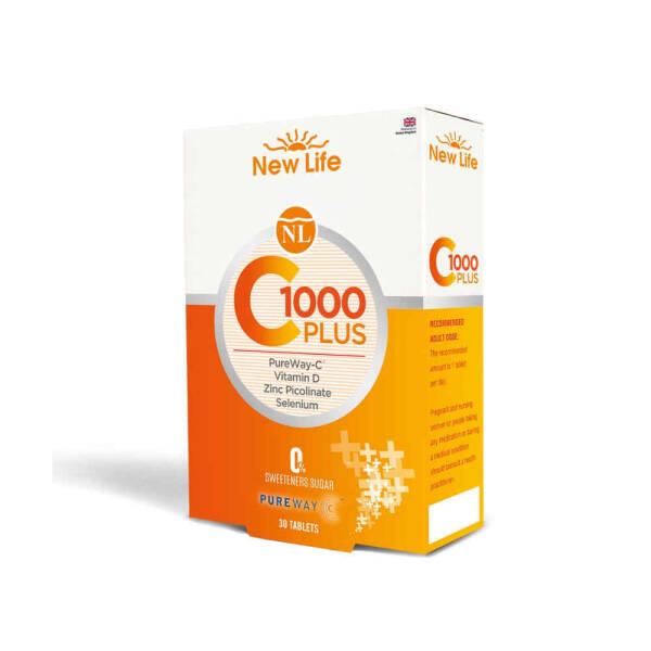 New Life C 1000 Plus Vitamin C Supplement with Zinc, Vitamin D, and Selenium - 30 Tablets for Immune System Support - image 2