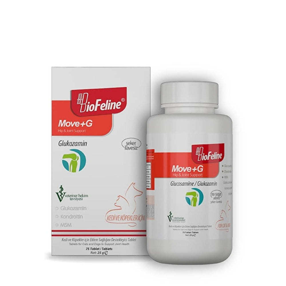 Biofeline Pet Joint Supplement for Cats and Dogs - 75 Tablets, Glucosamine, MSM, Vitamin C, - Vitamin & Supplement