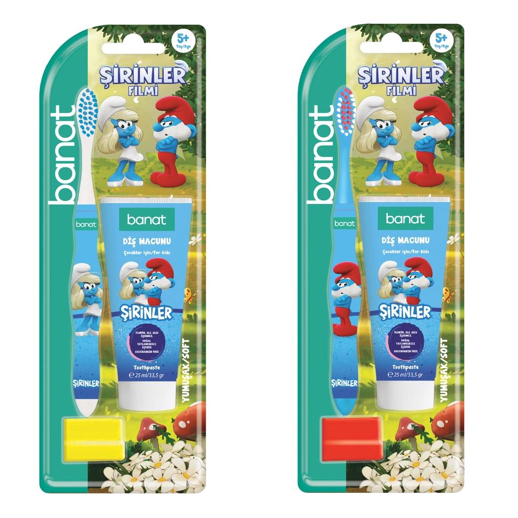 Banat Smurfs Kids Oral Care Set with Toothpaste &amp; Brush