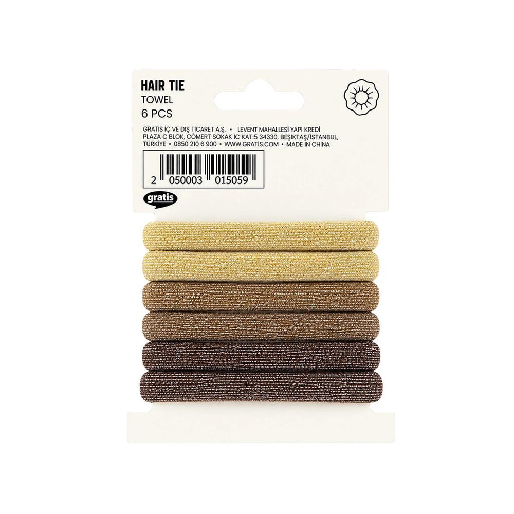 Eklips 6-Piece Glitter Earth Tones Hair Towel Clips