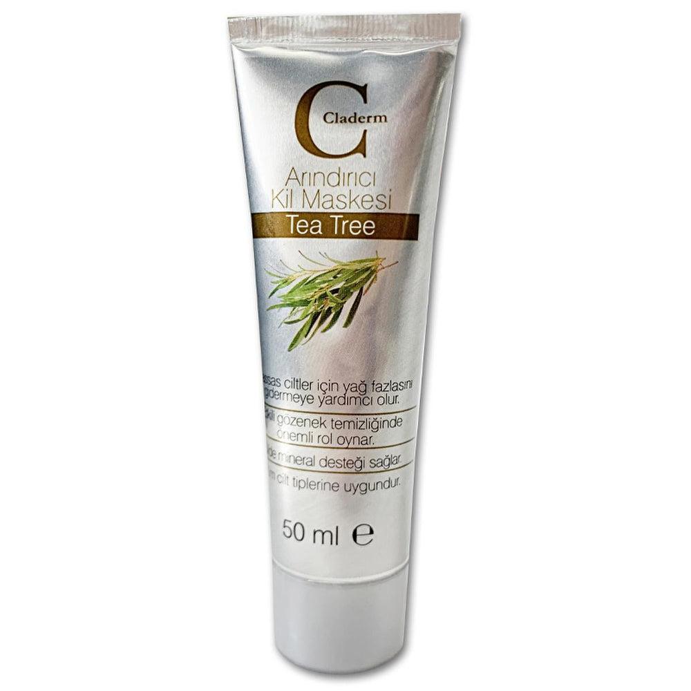 Claderm Tea Tree Clay Face Mask - Natural Acne Treatment & Skin Nourishment, 1.69 fl oz - Face Mask
